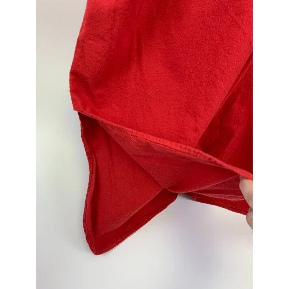 LL Bean Vintage Red Flannel Night Shirt Button 100% Cotton Chest Pocket Mens XL - Picture 5 of 10